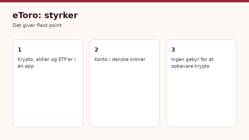 eToro: tre største styrker, når du vil købe kryptovaluta
