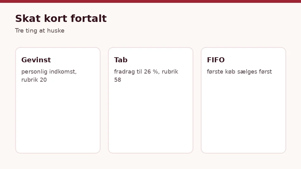 Skat kort fortalt, når du vil købe kryptovaluta: gevinst, tab, fifo